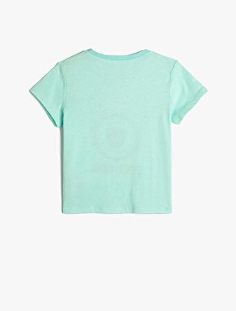 4SKG10126AK Koton Kız Çocuk T-shirt MAVİ