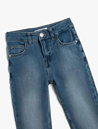 4SKG40007AD Koton Kız Çocuk Jean Pantolon LIGHT INDIGO