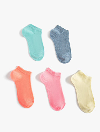 5'li Çok Renkli Basic Patik Çorap Seti 