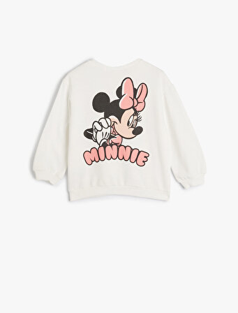 Minnie Mouse Baskılı Lisanslı Sweatshirt Şardonlu Pamuklu