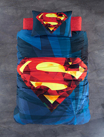 WB SUPERMAN  Pamuk Tek Kişilik Nevresim Takımı