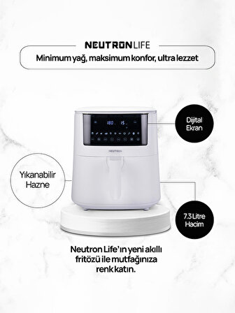 Neutron 7.3 lt Yağsız Airfryer Beyaz