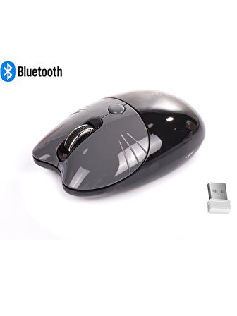Sevimli Kedi Kablosuz Siyah Mouse Bluetooth + 2.4G Dual Mode