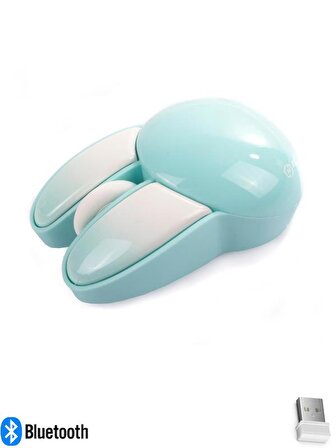 Sevimli Tavşan 3D Mavi Mouse Bluetooth + 2.4G Dual Mode