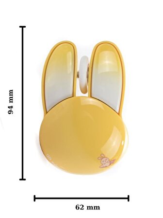 Sevimli Tavşan 3D Sarı Mouse Bluetooth + 2.4G Dual Mode
