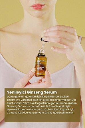 Yenileyici Ginseng Vitamin Bakım Serumu 30ml Sıkılaştırıcı Aloe Vera Özü Tazelenme ve Yenilenme