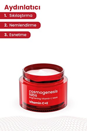 Aydınlatıcı C Vitamini Maske 50ml Cilt Besleyici ve Nemlendirici Etkili Anında Esneklik Antioksidan