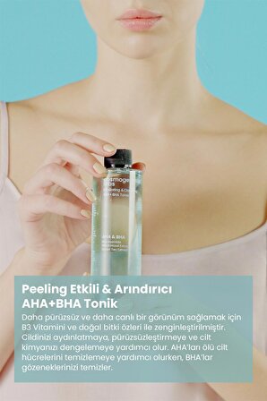 Peeling Etkili AHA+BHA Yaşlanma Karşıtı Tonik Toner 200ml Gözenek Sıkılaştırıcı Cilt Onarıcı