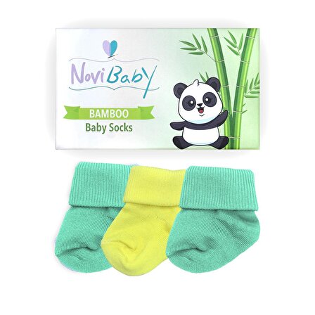 Novibaby 3'lü Bambu Yenidoğan Bebek Çorabı I Sunrise I 0-6 ay 