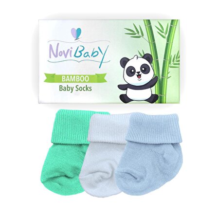 Novibaby 3'lü Bambu Yenidoğan Bebek Çorabı I Fresh I 0-6 ay 
