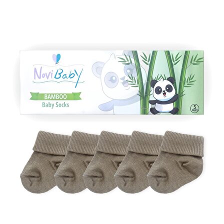 Novibaby 5'li Bambu Yenidoğan Bebek Çorabı I Cloud I 0-6 ay 
