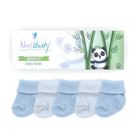 Novibaby 5'li Bambu Yenidoğan Bebek Çorabı I Bluemy I 0-6 ay 