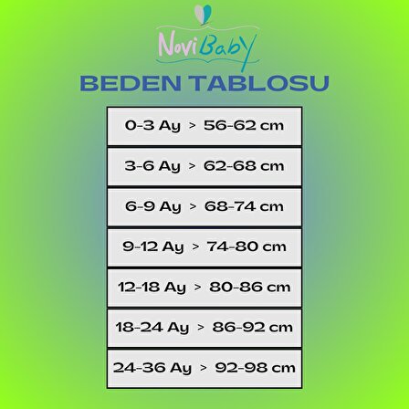 Novibaby 12-18 Ay Ribana Bebek Atlet Body Zıbın Beyaz Raporlu Çıtçıtlı 100% Pamuk 