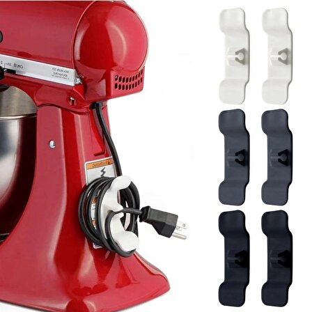 Buffer 6'lı Pratik Kablo Toparlayıcı Yapışkanlı Mutfak Air Fryer Kettle Kahve Makinası Tost Ma