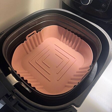 BUFFER® Renkli Isıya Dayanıklı Yıkanılabilir Silikon Airfryer Kare Model Pişirme Matı 20 Cm