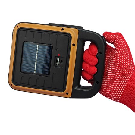 BUFFER® Taşınabilir 4 Farklı Fonksiyonlu Güneş Enerjili ve USB ile Şarj Olabilen Portatif Led 