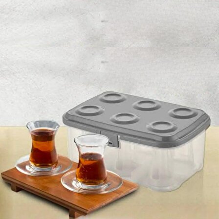 BUFFER® 6 lı Çay Bardağı Taşıma ve Saklama Kutusu Piknik Tipi Bardak Kırılma Önleyici