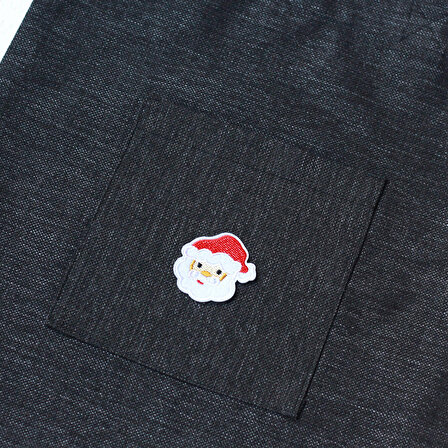 Santa, siyah poly-keten kumaş çanta, 35x40 cm