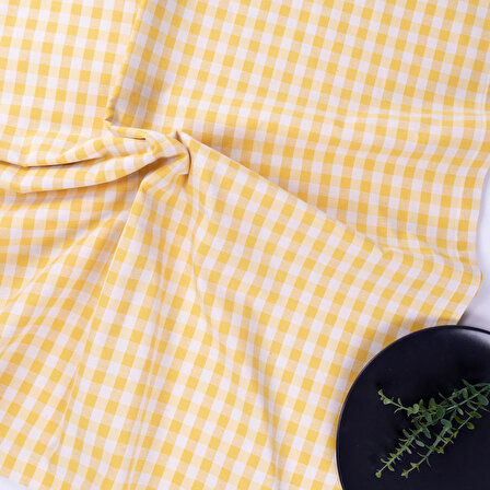Dokuma kumaş piknik masa örtüsü, sarı  180x180