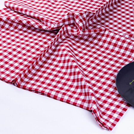Dokuma kumaş piknik masa örtüsü, kırmızı  180x180