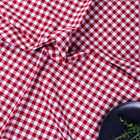 Dokuma kumaş piknik masa örtüsü, kırmızı  180x180