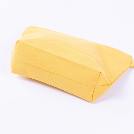 Su ve leke tutmaz duck kumaştan sarı makyaj çantası