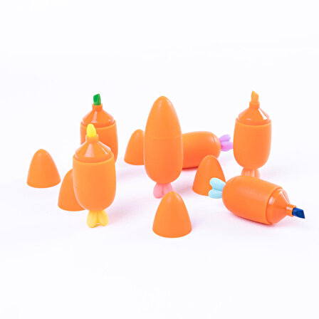 Havuç, fosforlu kalem seti, turuncu