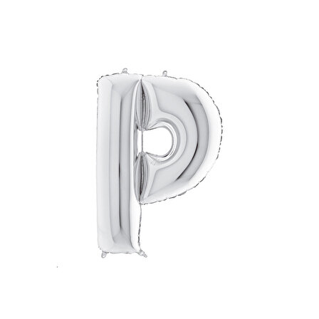 P harfi şeklinde gümüş renkli folyo balon 40inc  1 adet