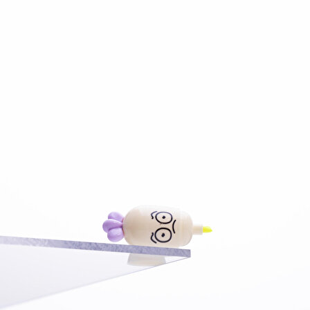 Emoji desenli mini havuç, fosforlu kalem, Sarı  1 adet