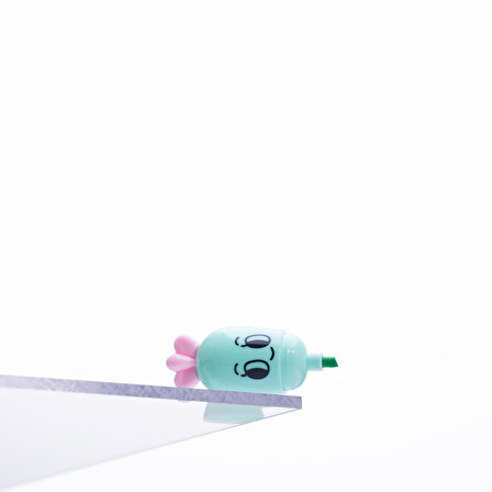 Emoji desenli mini havuç, fosforlu kalem, Mint  1 adet
