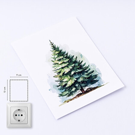 Priz sticker 9x12 cm, Çam ağacı  5 adet
