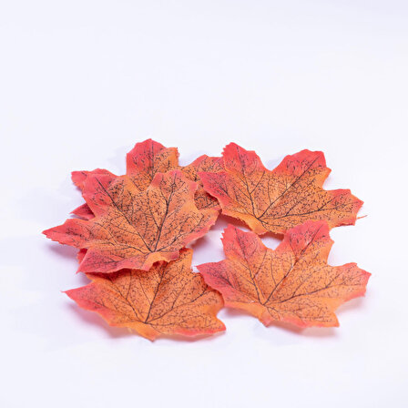 Yapay sonbahar yaprakları, kırmızı, 7.5x8 cm  100 adet