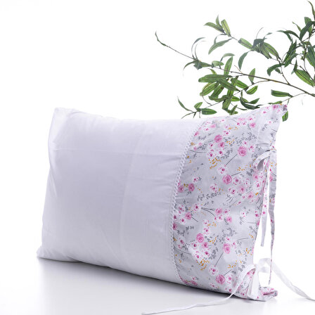 Çiçek desenli yastık kılıfı, 50x70 cm, Fuşya