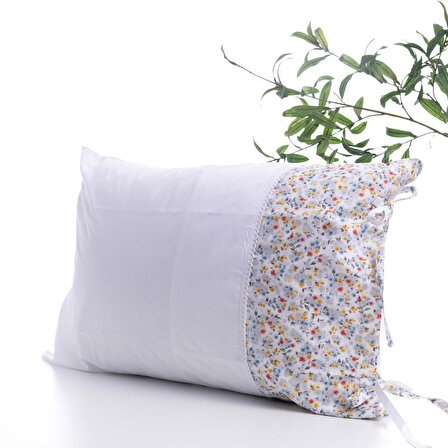 Çiçek desenli yastık kılıfı, 50x70 cm, Gri