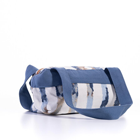 Duck kumaştan kulplu minik çanta, 20x8x10 cm, mavi