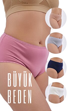 Kadın Büyük Beden Külot Battal Full Brief (8XL, 9XL, 10XL) 5 Farklı Renk 1 Pakette