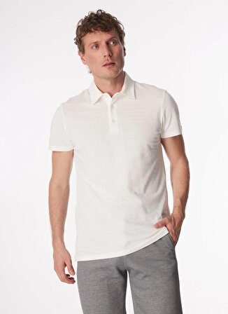 Fabrika Kırık Beyaz Erkek Basic Jakarlı Polo T-Shirt F4SM-TST 0728