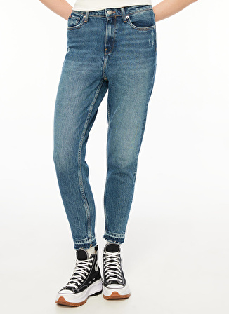 Tommy Hilfiger Yüksek Bel Skinny Paça Normal İndigo Kadın Denim Pantolon WW0WW396041A4