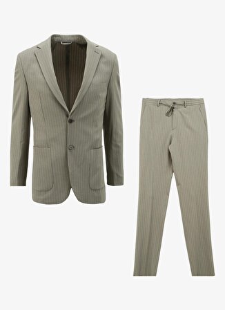Fabrika Normal Bel Slim Fit Açık Haki Erkek Takım Elbise F4SM-TKM 0362