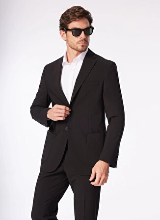 Fabrika Siyah Erkek Mono Yaka Basic Takım Elbise F4SM-TKM 0363