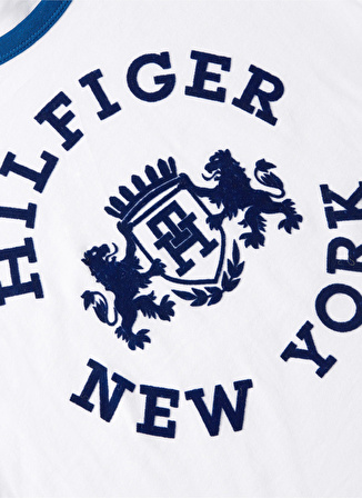 Tommy Hilfiger Bisiklet Yaka Baskılı Beyaz Kadın T-Shirt WW0WW39834YCF