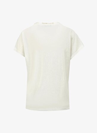 Fabrika Comfort Kırık Beyaz Kadın V Yaka Basic T-Shirt FC4SL-TST0558