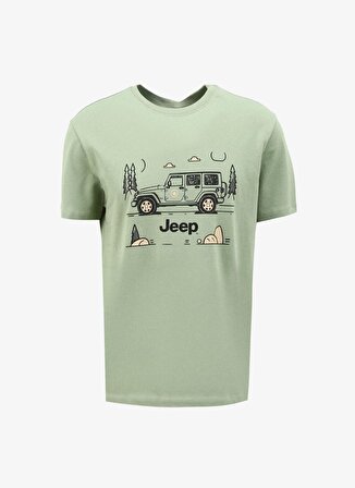 Jeep Bisiklet Yaka Baskılı Mint Erkek T-Shirt J4SM-TST7237