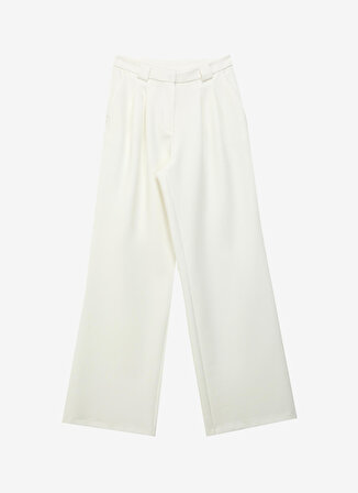 E 4.0 Design Studio x Fabrika Kırık Beyaz Kadın Geniş Paça Bol Kesim Pantolon F3WL-PNT W51