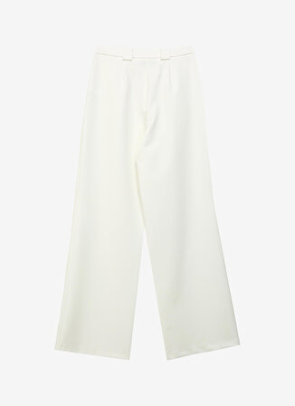 E 4.0 Design Studio x Fabrika Kırık Beyaz Kadın Geniş Paça Bol Kesim Pantolon F3WL-PNT W51