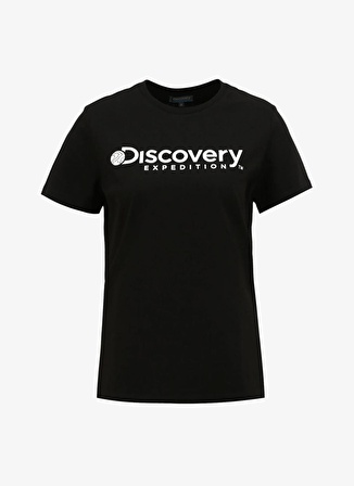 Discovery Expedition Siyah Kadın Bisiklet Yaka T-Shirt D4SL-TST3053