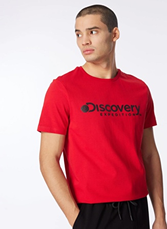 Discovery Expedition Kırmızı Erkek Bisiklet Yaka T-Shirt D4SM-TST3290