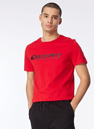 Discovery Expedition Kırmızı Erkek Bisiklet Yaka T-Shirt D4SM-TST3290