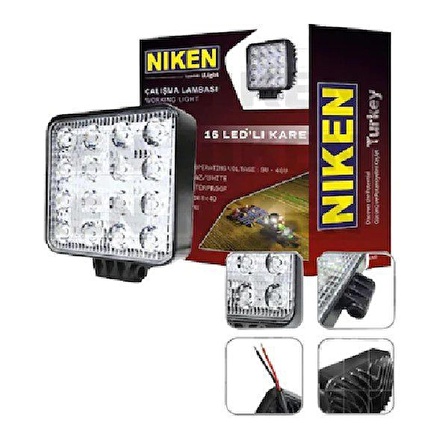 Niken Çalışma Lambası Kare 16 Ledli - 0520010201