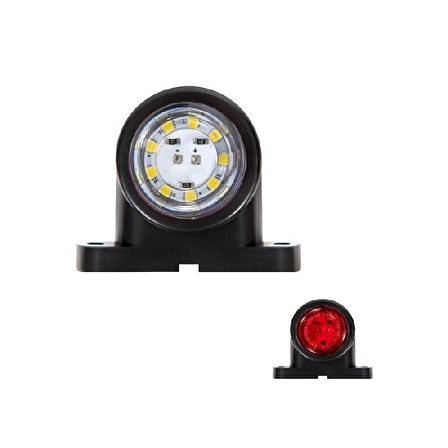 Mini Star Lamba 18 Led'Li 50Mm 12V-24V Beyaz - Kırmızı - FR0102-WR